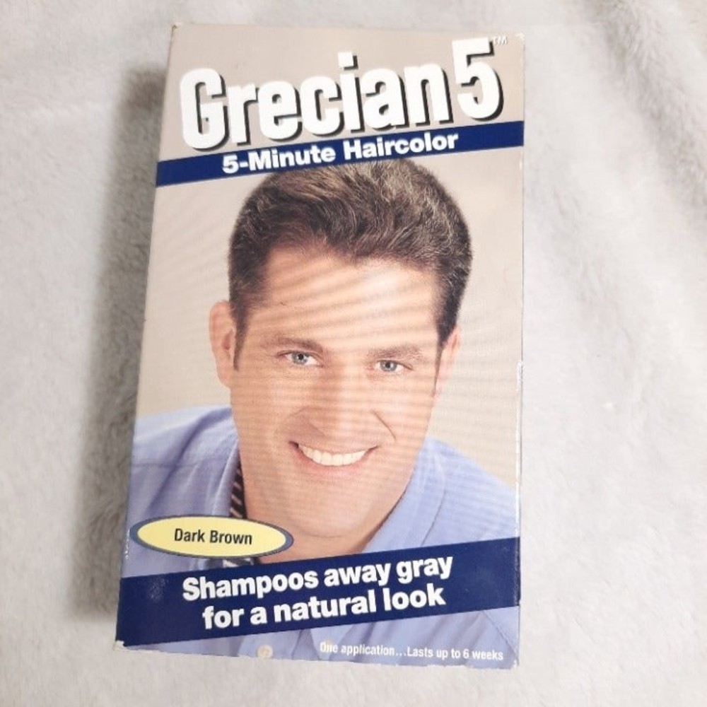 Grecian 5 Minute Haircolor‎ Dark Brown Acetate hair color for men RARE original